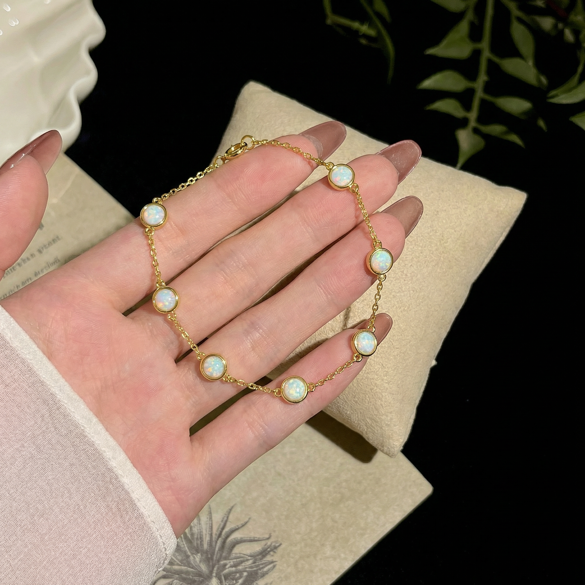 Opal Bracelet in 18K Gold Plated Silver
