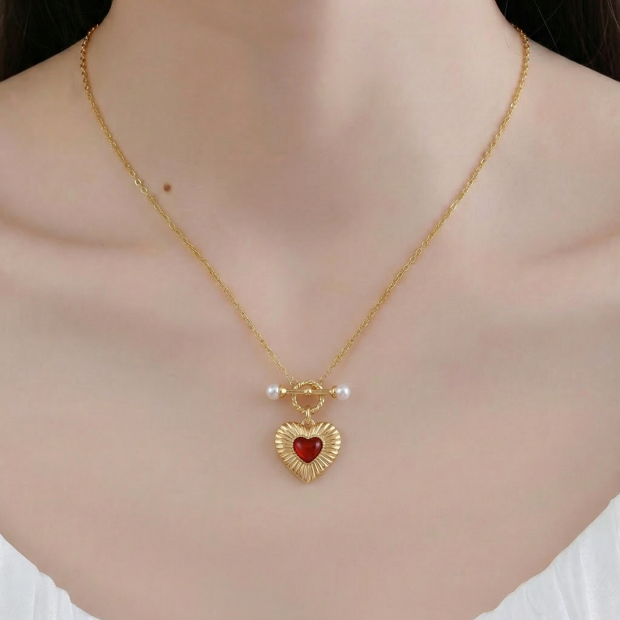 Carnelian Necklace in 18K Gold Plated Silver