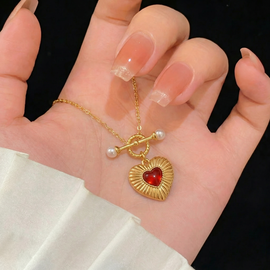 Carnelian Necklace in 18K Gold Plated Silver