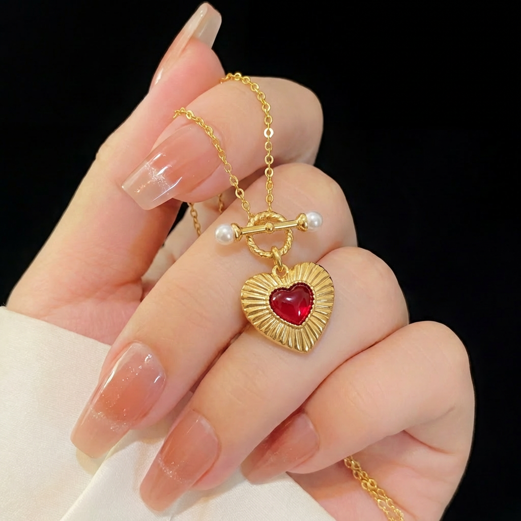 Carnelian Necklace in 18K Gold Plated Silver