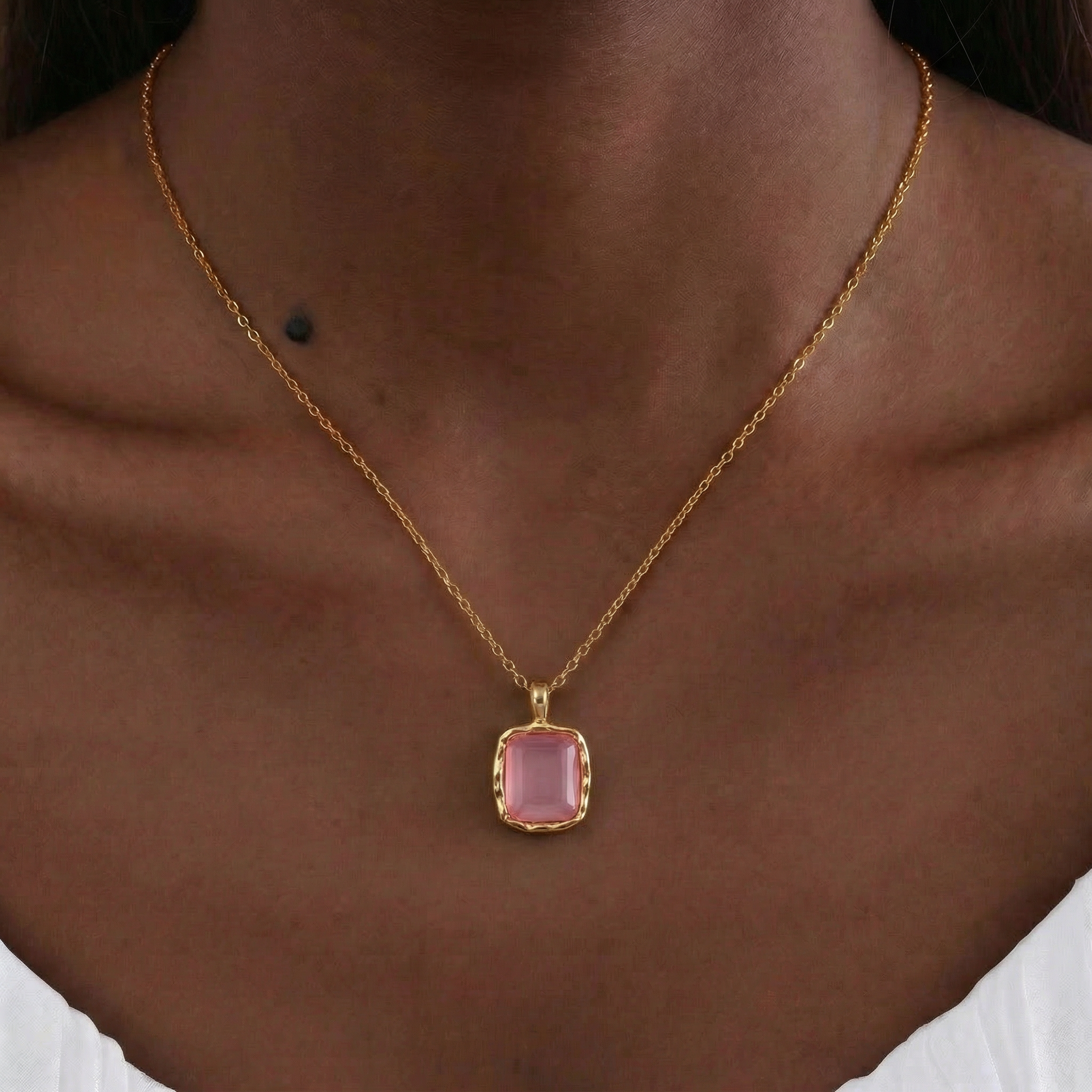 Tourmaline Necklace in 18K Gold Plated Copper