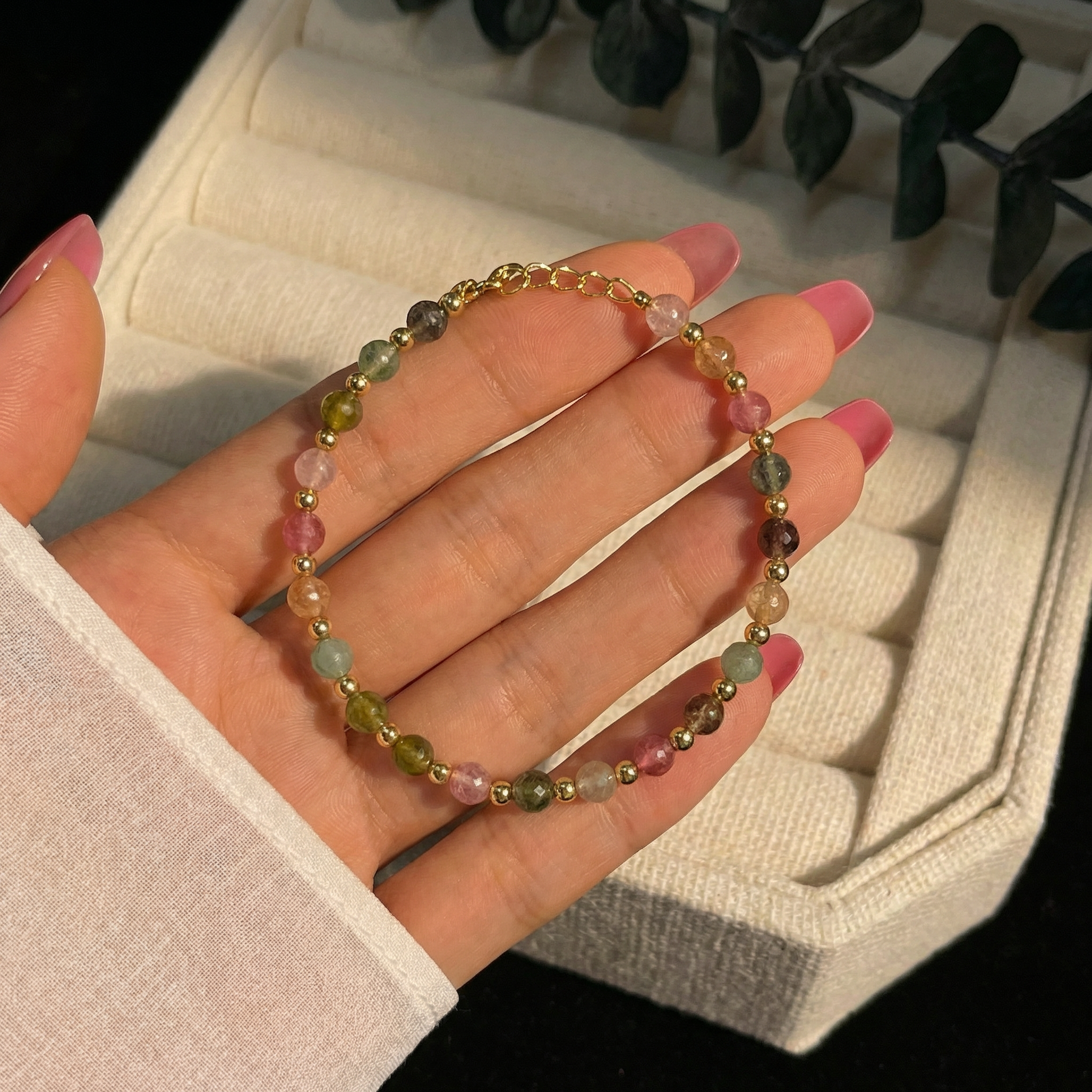 Tourmaline Bracelet in 18K Gold Plated Metal