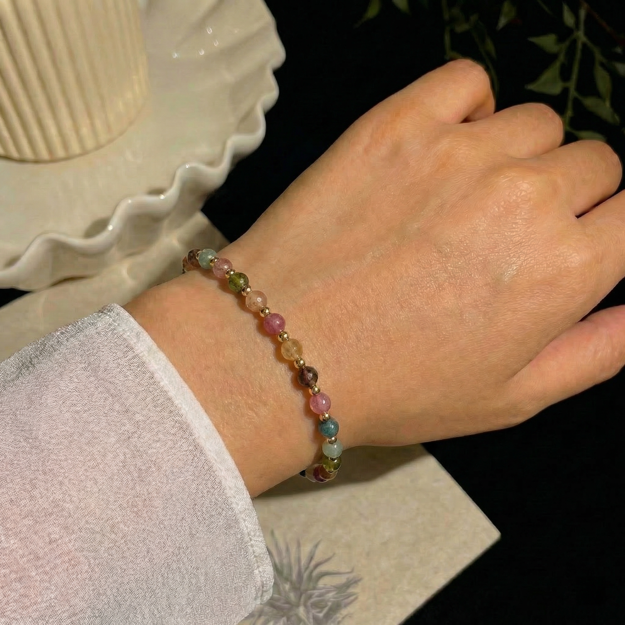 Tourmaline Bracelet in 18K Gold Plated Metal