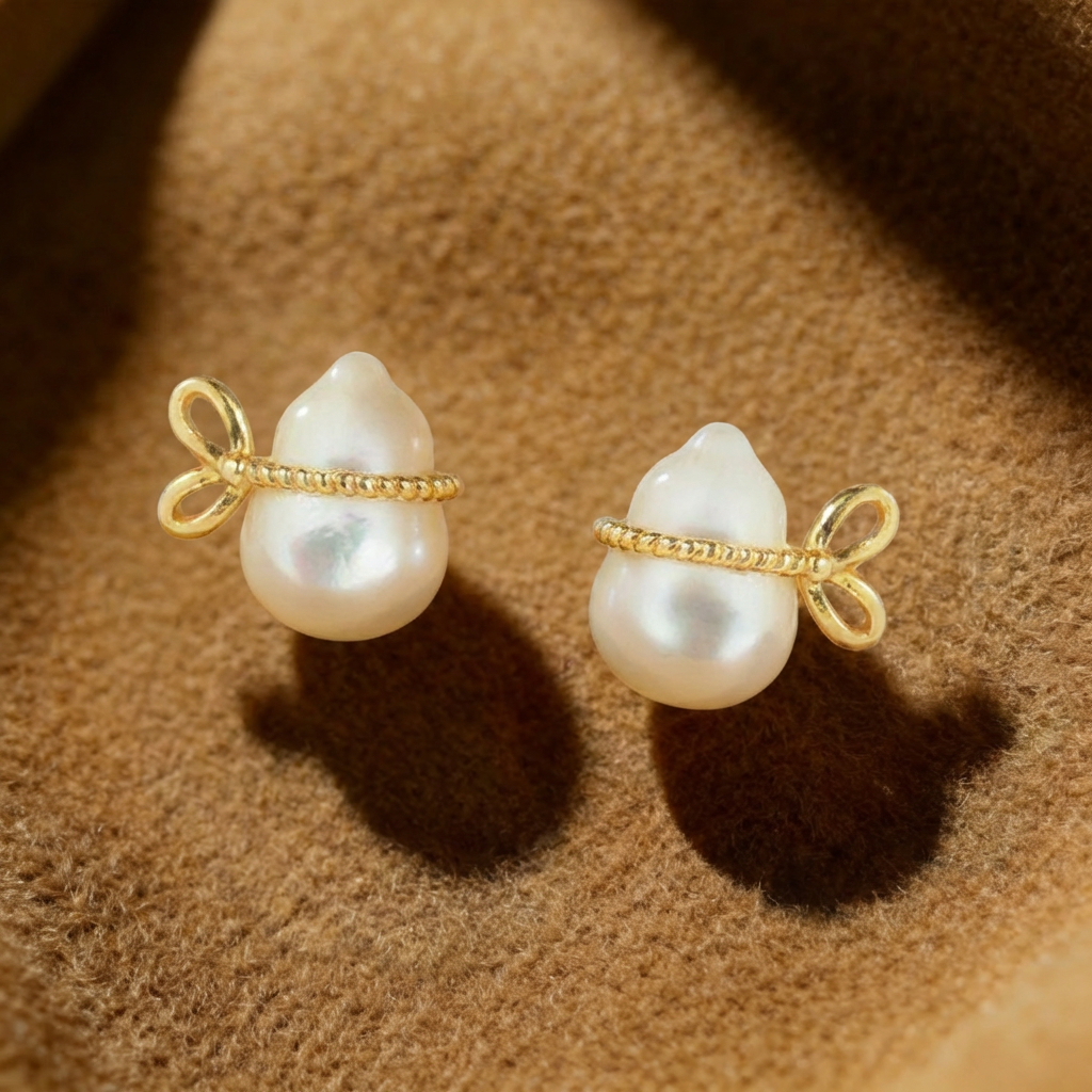 Shimmer Shell Stud Earrings