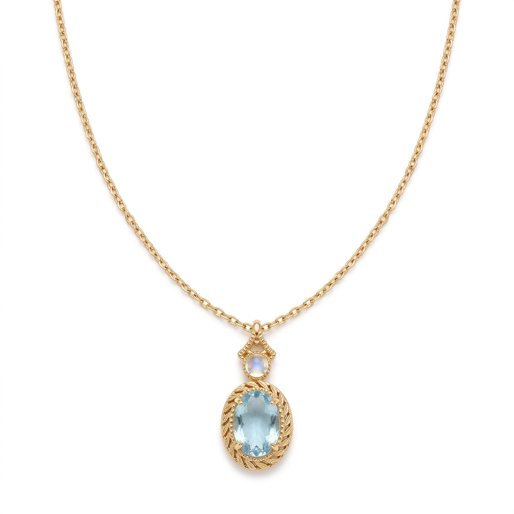 Topaz Necklace in 18K Gold-Plated Silver