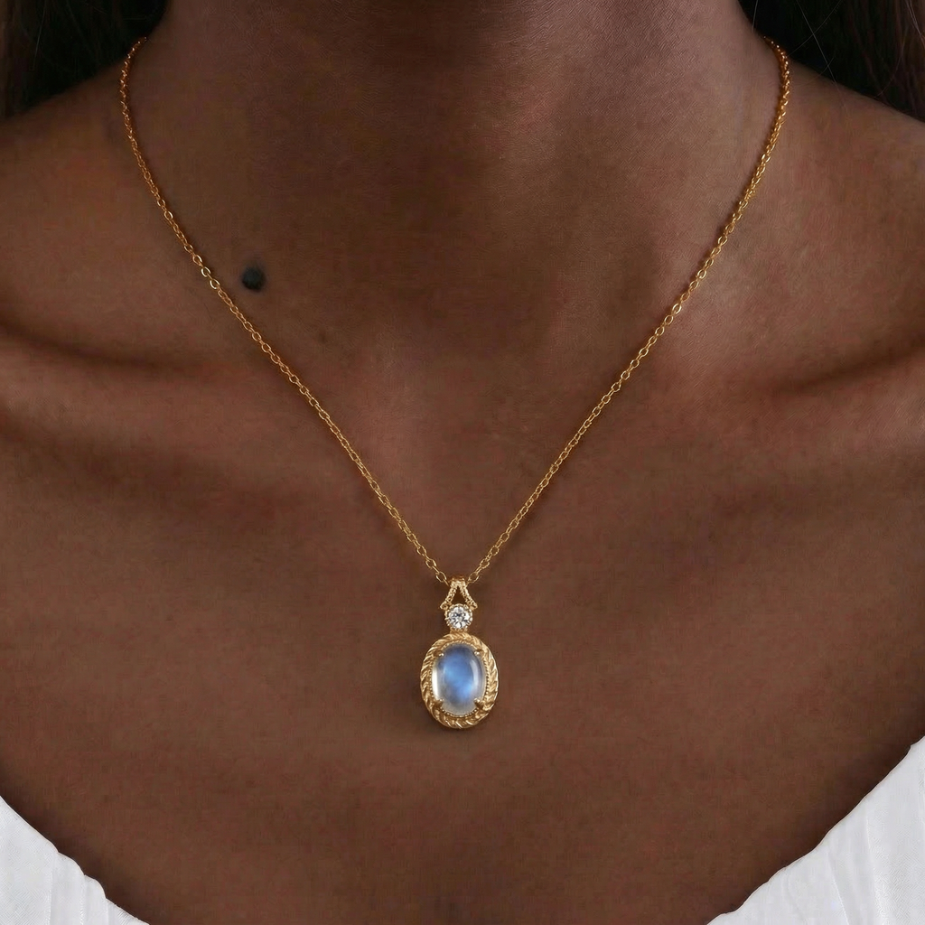 Topaz Necklace in 18K Gold-Plated Silver