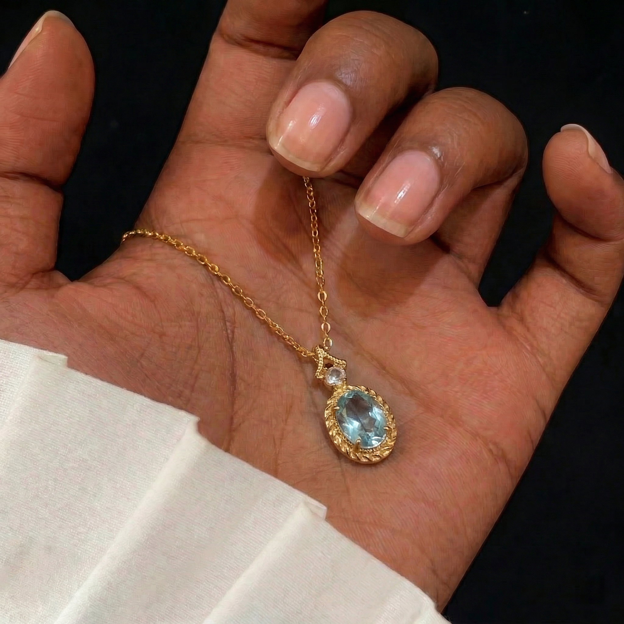 Topaz Necklace in 18K Gold-Plated Silver