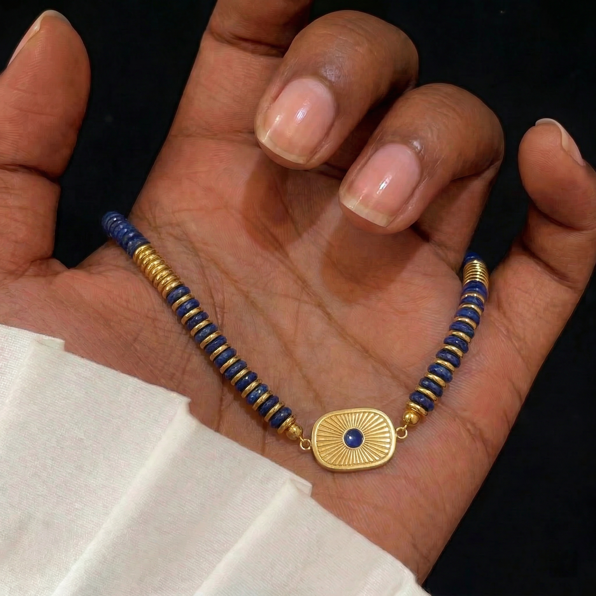 Lapis Lazuli Necklace in 18K Gold Plated Copper