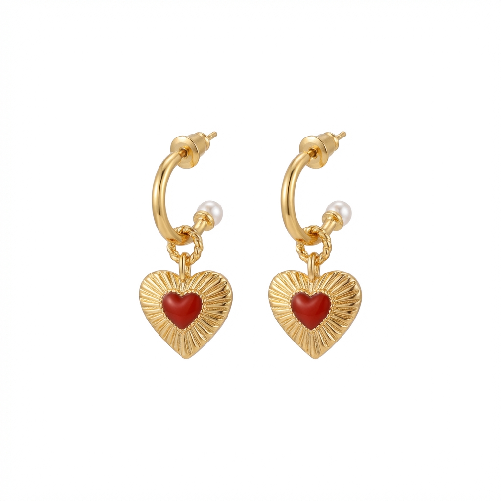 Carnelian Earrings in 18K Gold Plated Silver