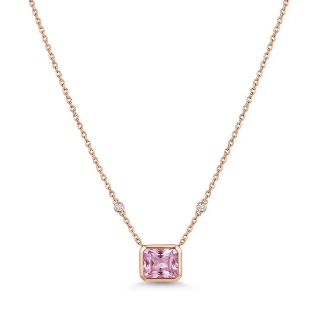 Amethyst Necklace in Rose Gold-Plated Silver