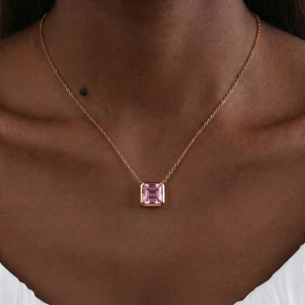 Amethyst Necklace in Rose Gold-Plated Silver