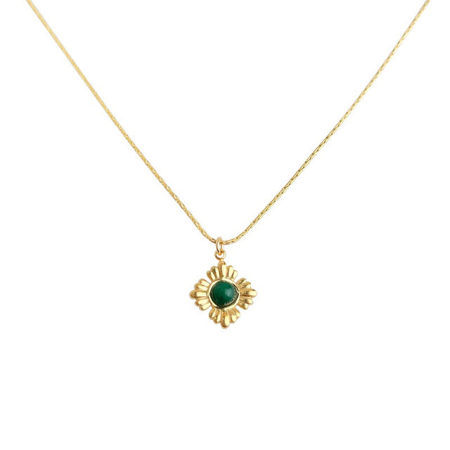 Chalcedony Necklace in Stainless Steel