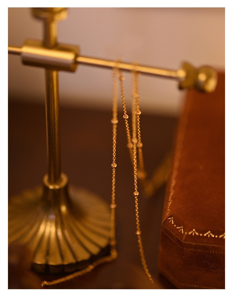 Pink Mother-of-Pearl Jewelry Set in 18K gold-plated silver