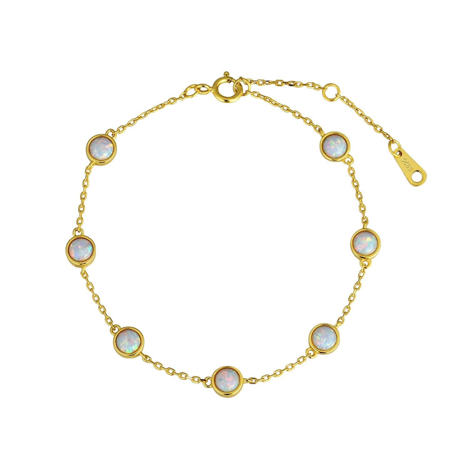 Opal Bracelet in 18K Gold Plated Silver