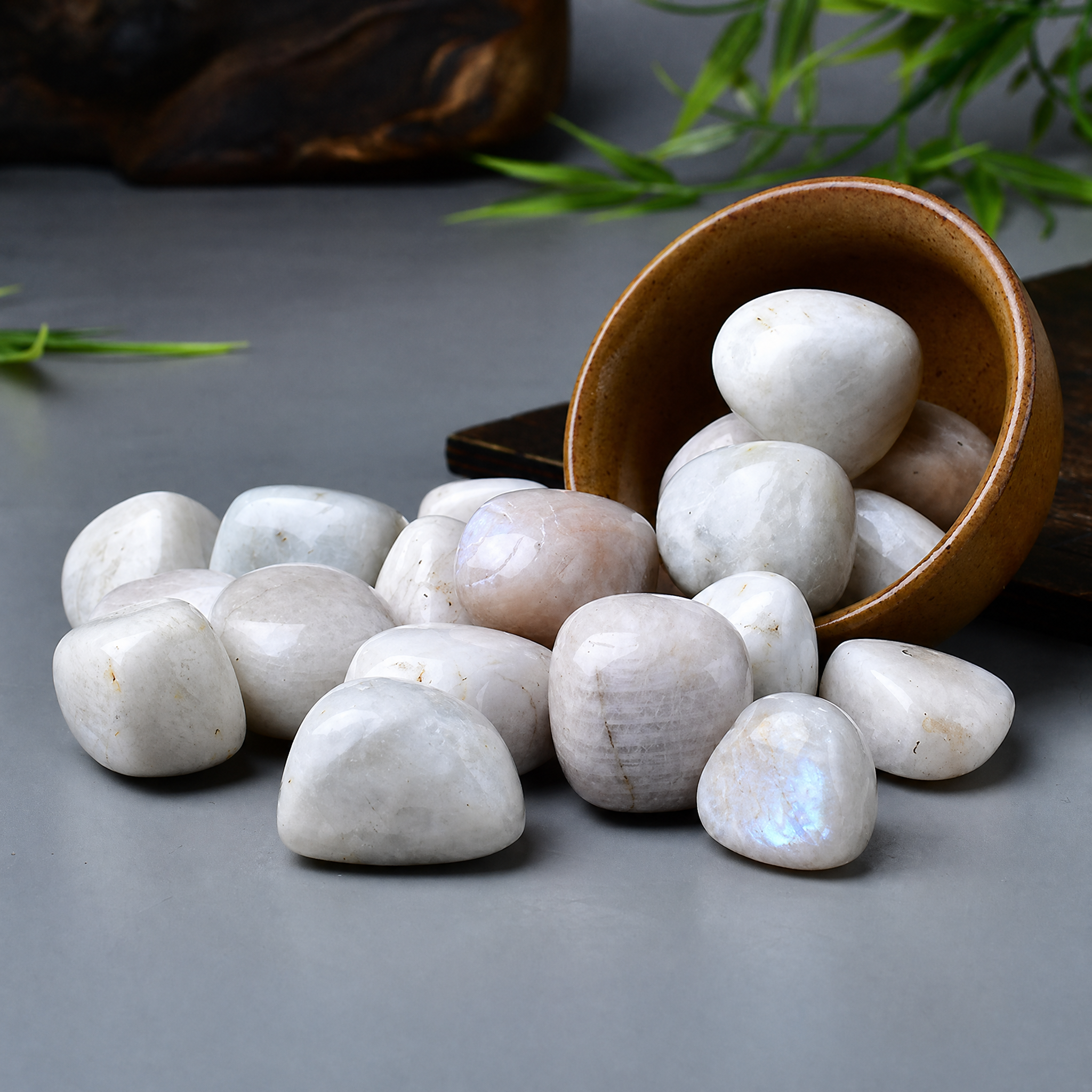 White Moonstone Tumbled Stone 4