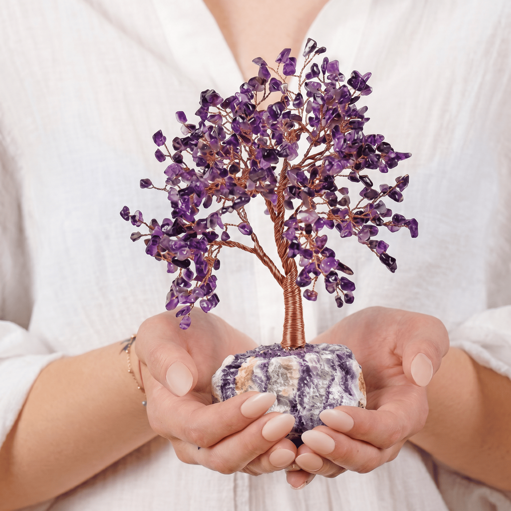 Lively Abundance Amethyst Potted Feng Shui Tree