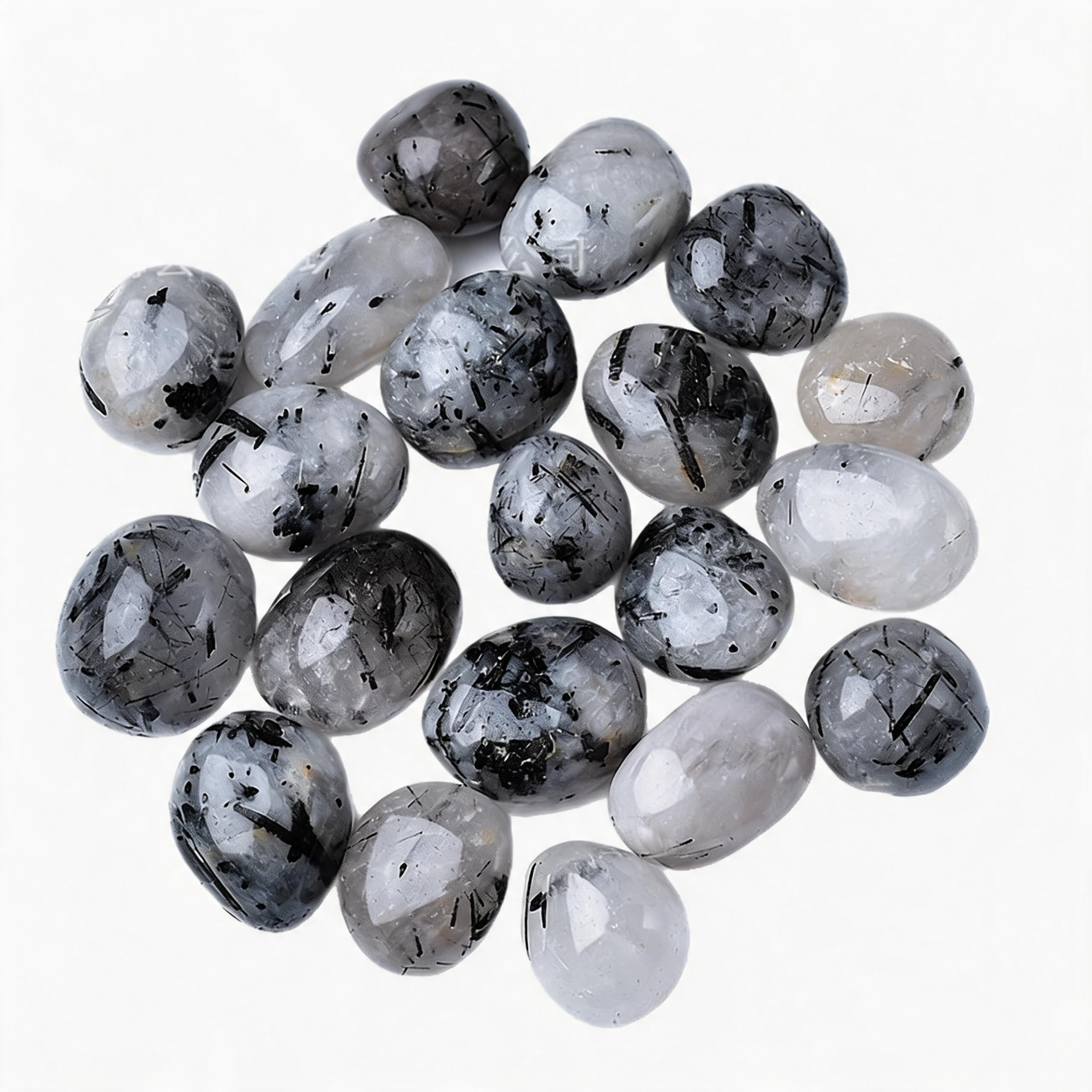 Black Rutilated Quartz Tumbled Stone 6