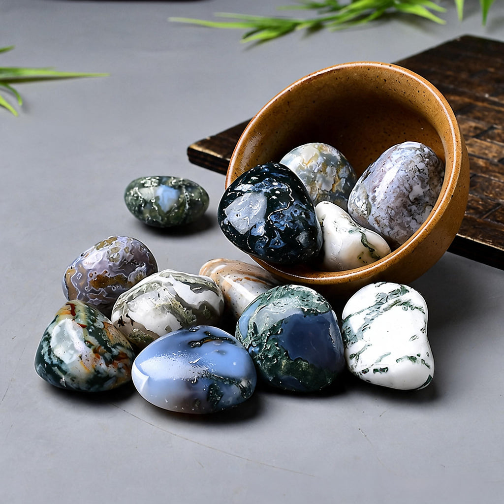 Moss Agate Tumbled Stone 3