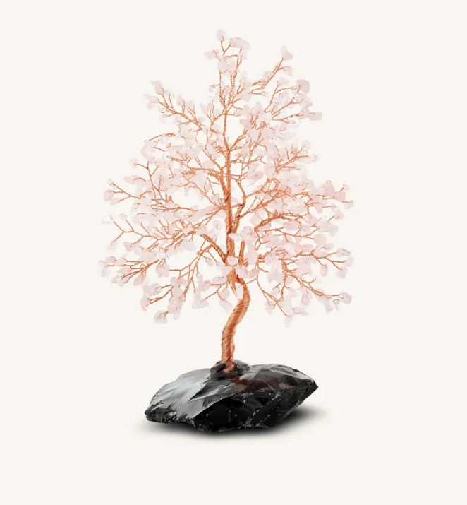 Groovy Dreamer Rose Quartz & Onyx Feng Shui Tree crystal stone 2025