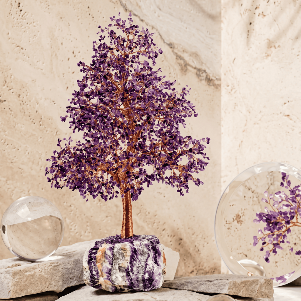 Lively Abundance Amethyst Potted Feng Shui Tree