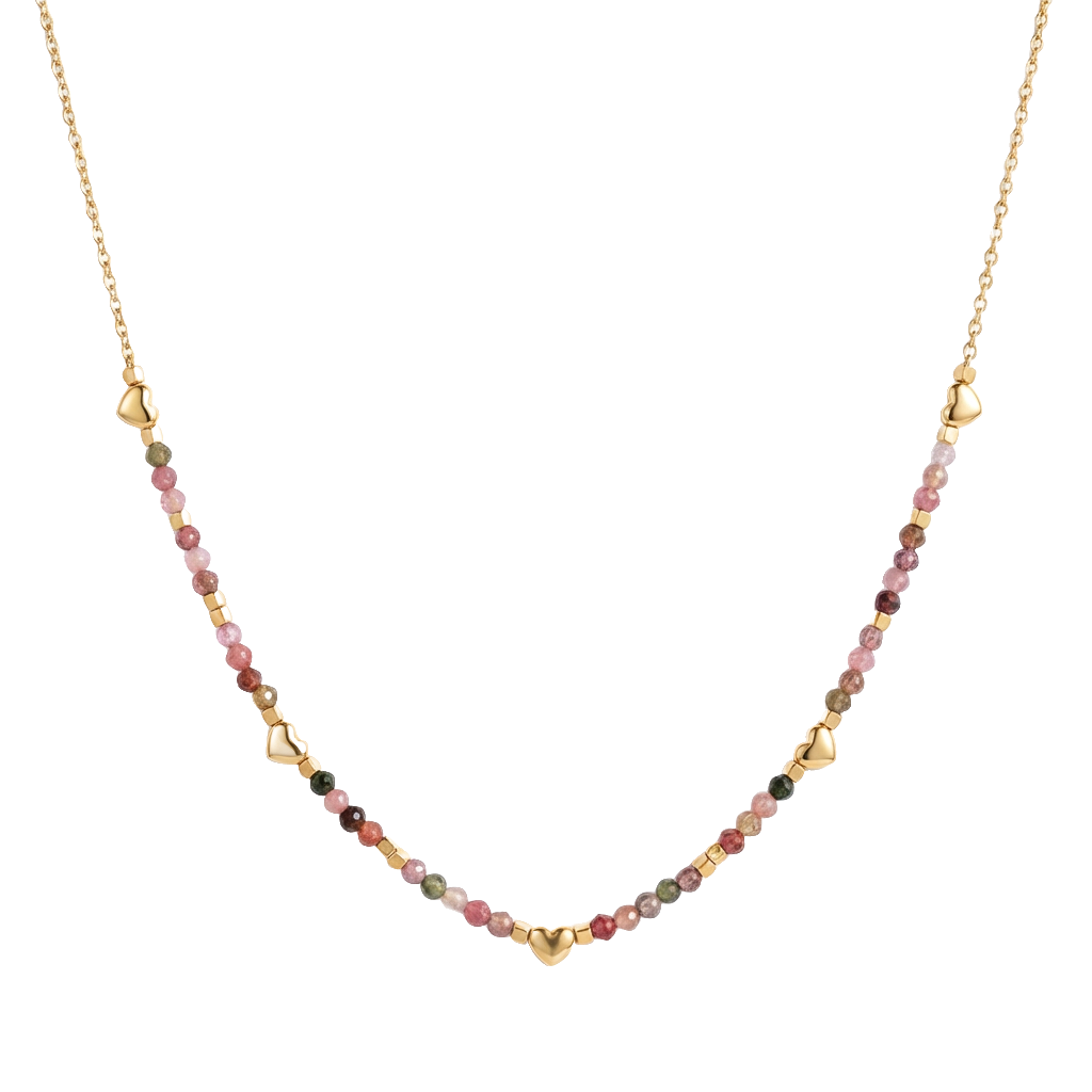 Tourmaline Square Pendant Necklace in 18K Gold-Plated Copper