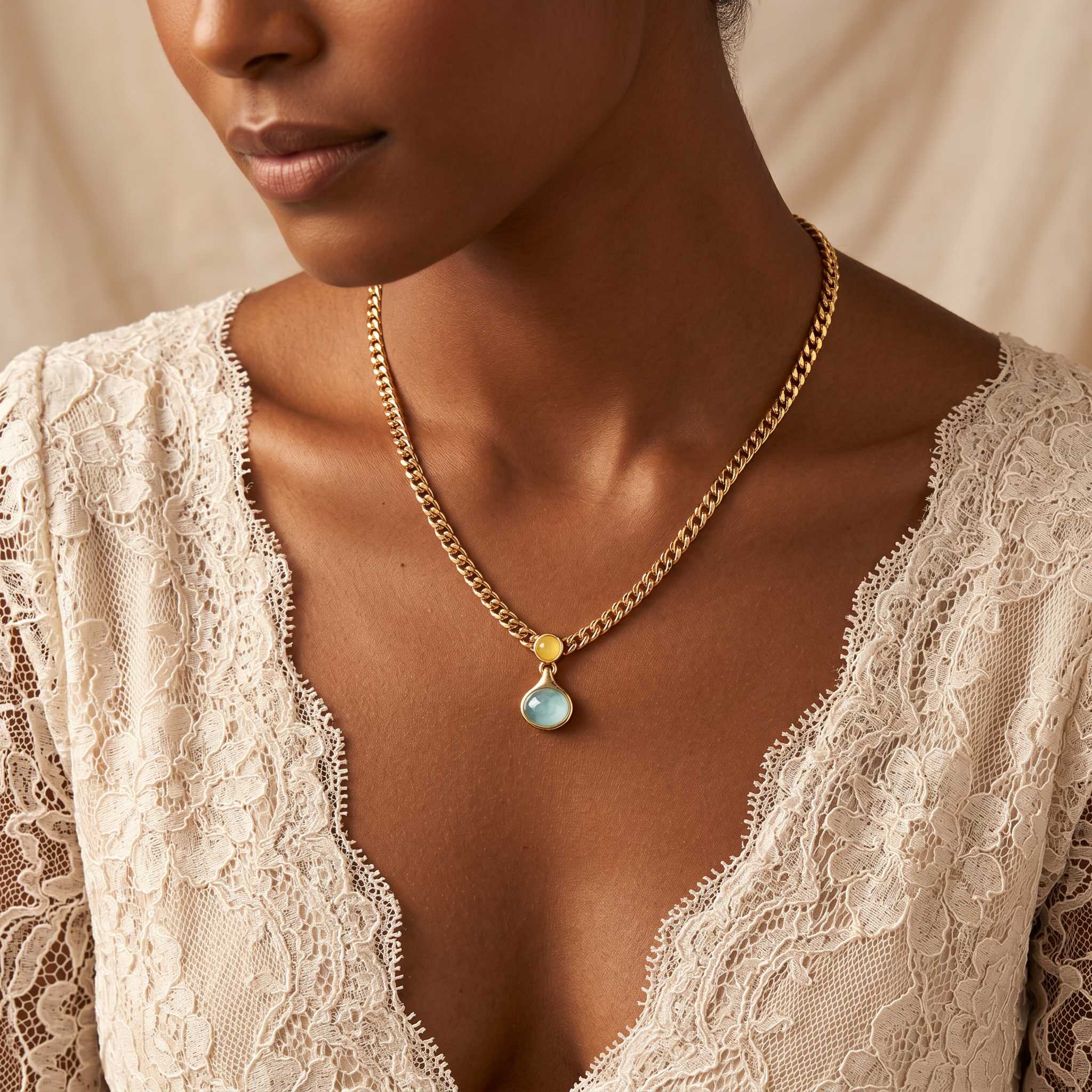 Sunlit Harmony Jade & Amazonite Necklace