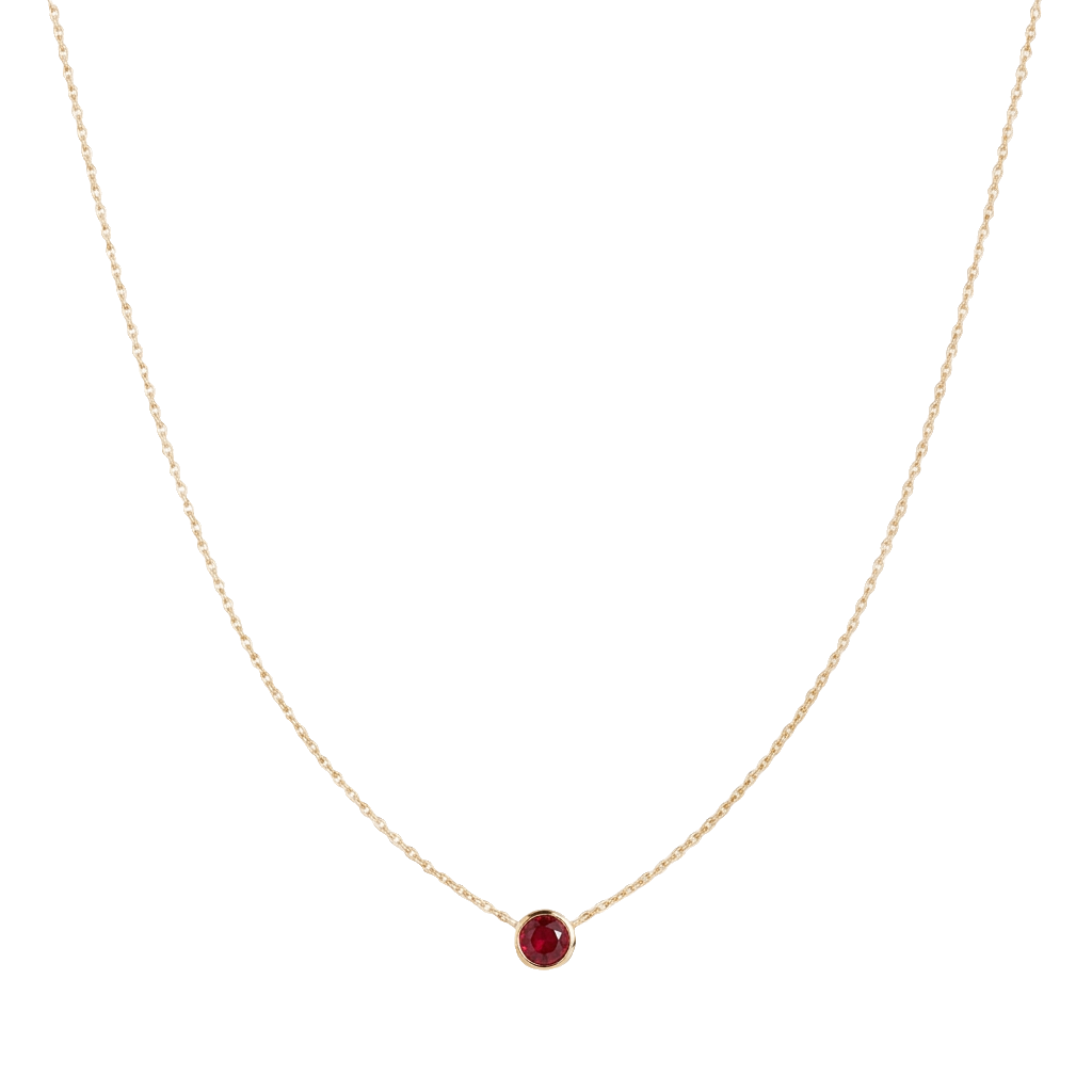Garnet Necklace in 18K Gold Plated Silver