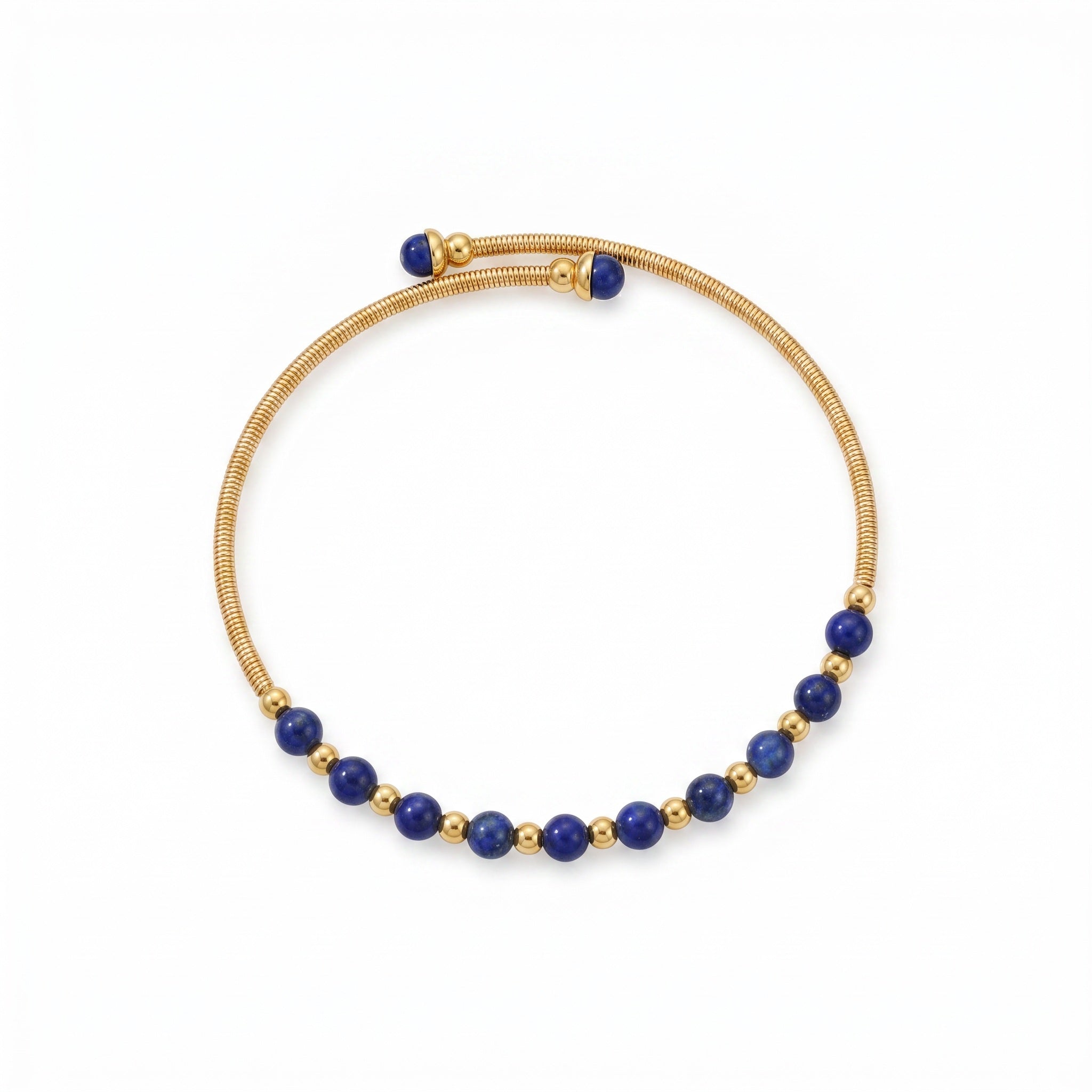Lapis Lazuli Bracelet in 18K Gold Plated Copper