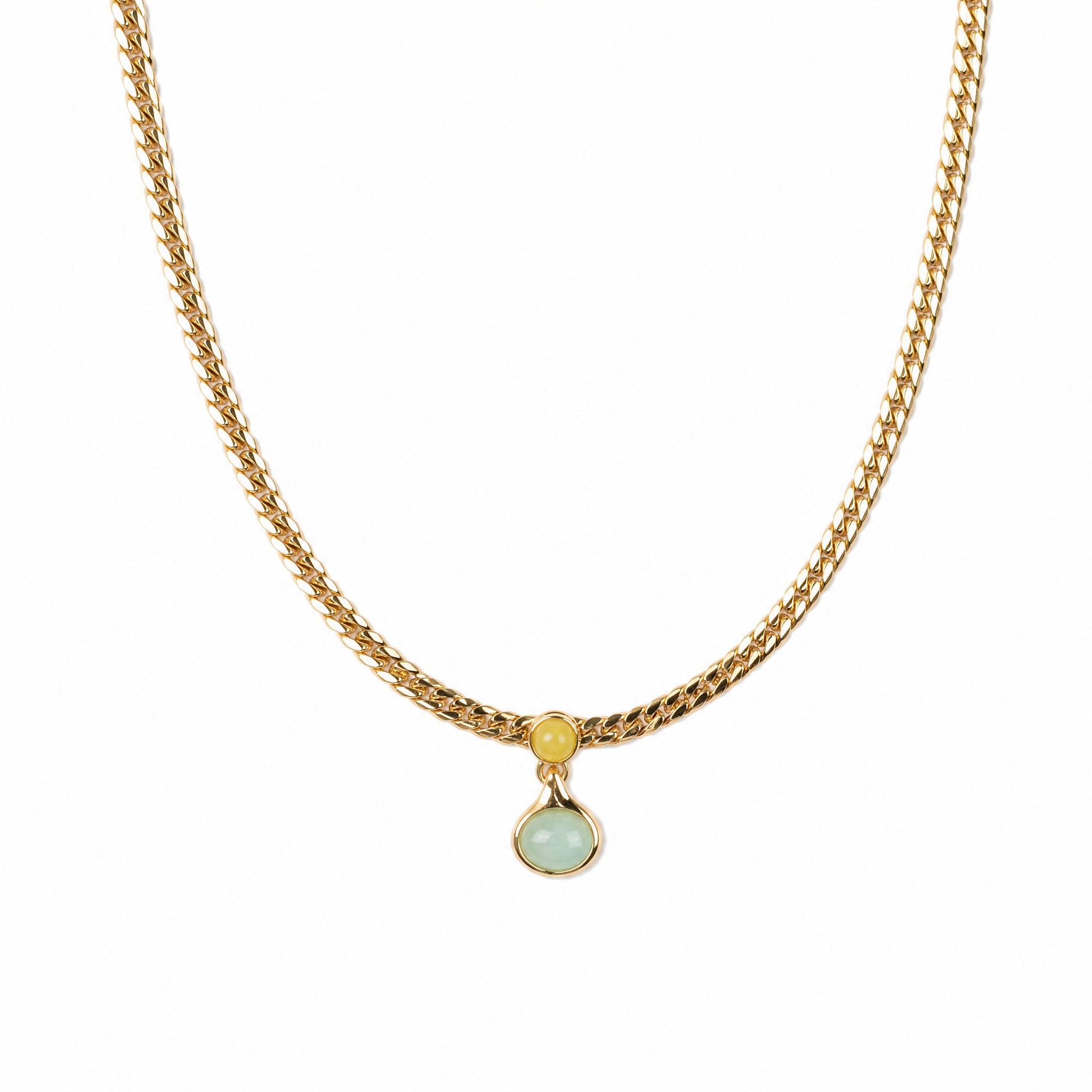 yellow-jade-amazonite-drop-necklace-in-18k-gold-plated-copper